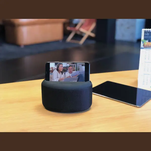 Fekete Music man Bluetooth hangszóró mobiltartóval 4