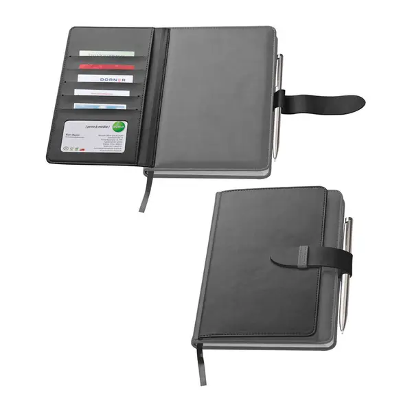 A5 jegyzetfüzet kártyatartóval