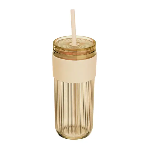 Műanyag pohár szívószállal, 660 ml