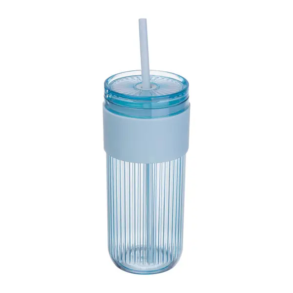 Műanyag pohár szívószállal, 660 ml