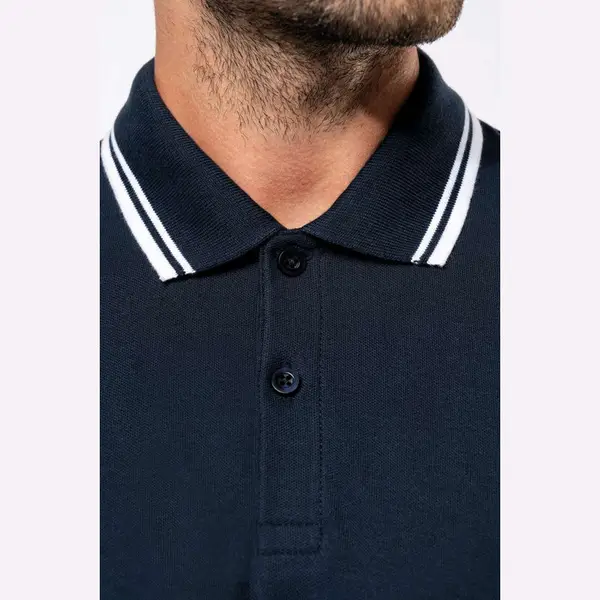 Men'S 2 Striped Short Sleeved Poloshirt