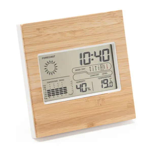 Bambusz óra és időjárás állomás