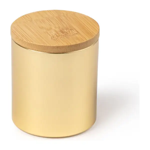 Illatgyertya fém bevonatú tartóban