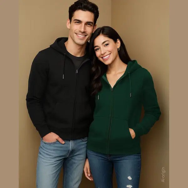 Klasszikus cipzáras kapucnis pulóver