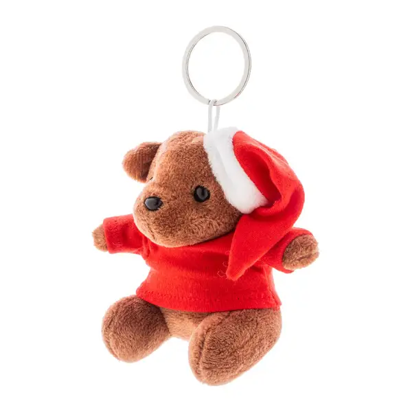 Plüss karácsonyi maci kulcstartó