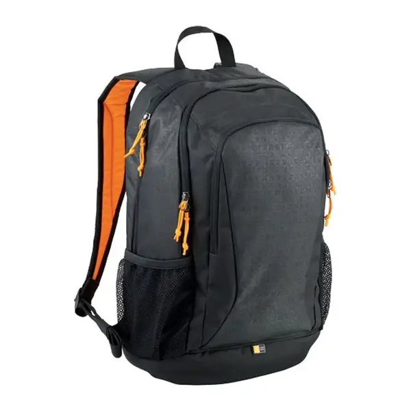 Backpack on laptop, Solid Black, Orange