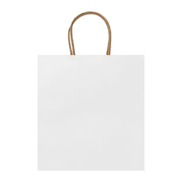 Négyzet alakú sodrottfüles papírtáska 110 gsm 