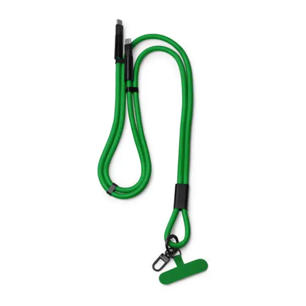 Újrahasznosított nylon nyakpánt töltőkábellel