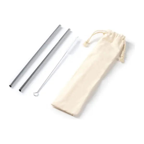 Rozsdamentes szívószál szett