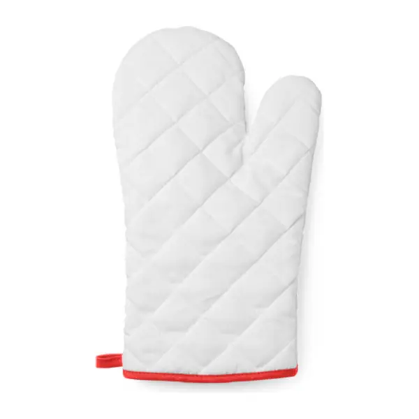 Fehér konyhai kesztyű színes szegéllyel