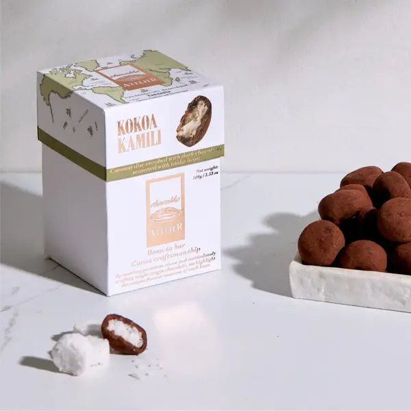 Kokoa Kamili étcsokival bevont kókuszkorong 100g.