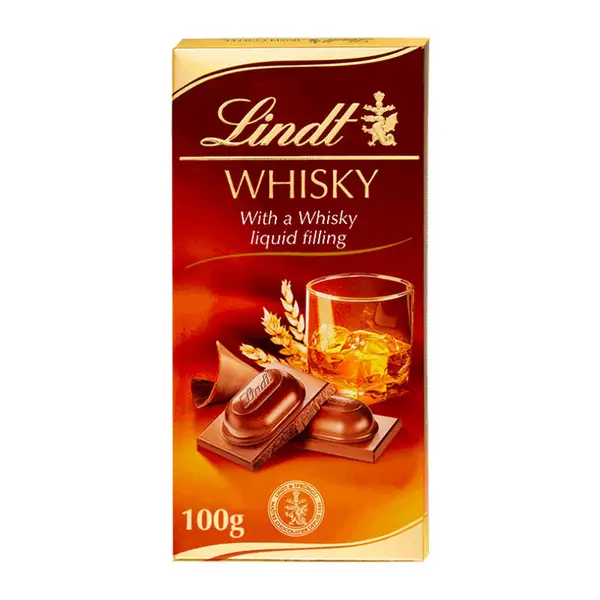 Lindt Whiskyvel töltött tejcsokoládé, 100g