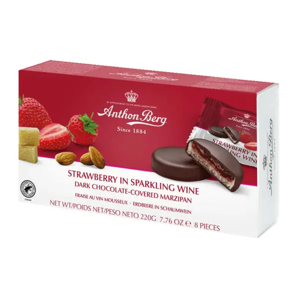 Anthon Berg marcipán tallér Eper Pezsgőben 220g