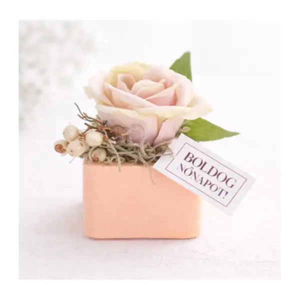 Pasztell rózsa mini kaspóban