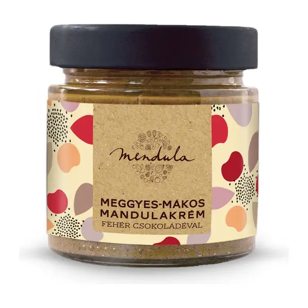 Meggyes-mákos-fehércsokis mandulakrém 180g